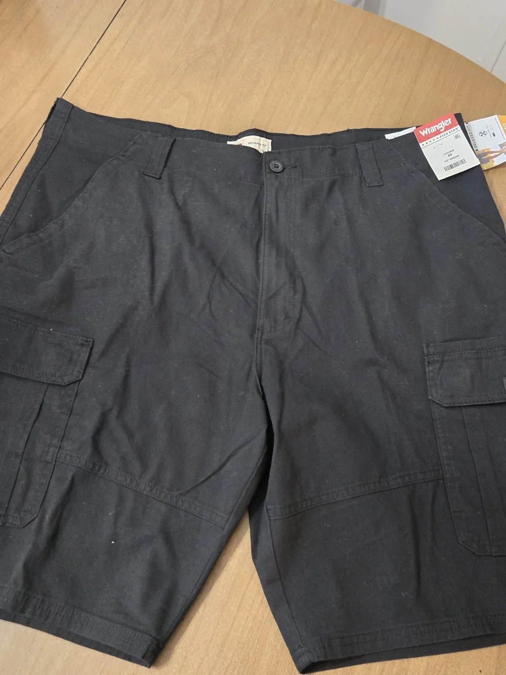 Wrangler Black Cargo Shorts for Men